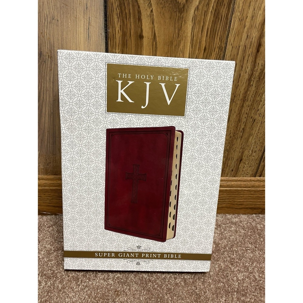 KJV Giant Print Two-Tone Brown Bible w/Ribbon‎ Marker Red Letter New